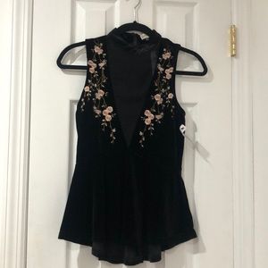 Velvet peplum top